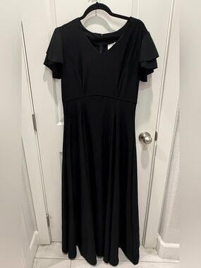 Performance Black Dress with Flutter Sleeves